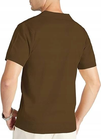 Męska koszulka Polo brązowa bardzo wygodna i elastyczna Rozmiar XL