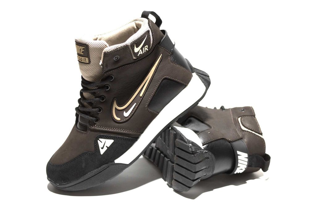 Зимові шкіряні кросівки Nike, черевики найк на хутрі з 36 по 41р