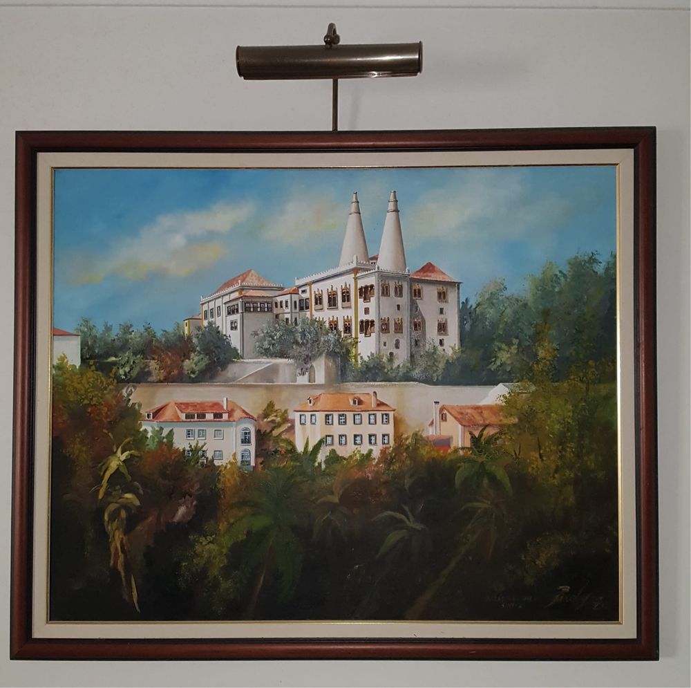 Quadros pintura oleo com candeeiro