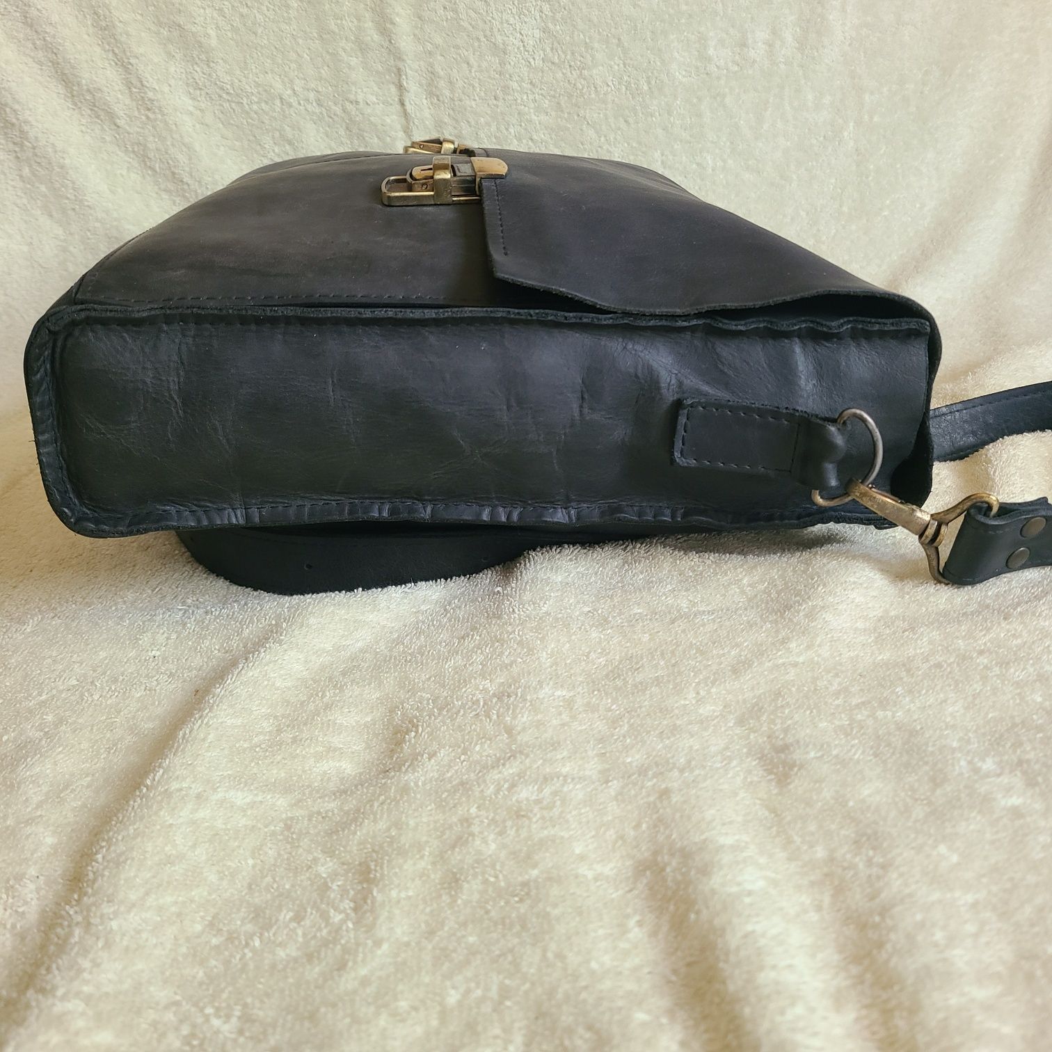 Подарок Мужчине! Большая кожаная фирменная мужская сумка, Италия.
