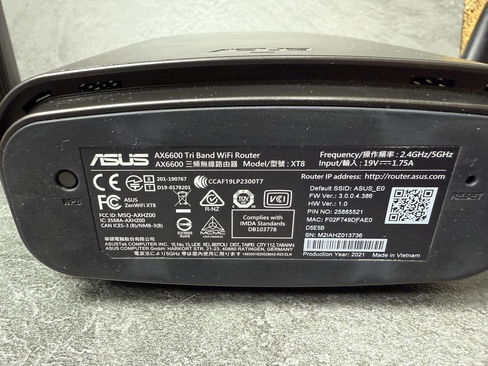 Роутер Mesh система Asus ZenWiFi XT8 AX6600