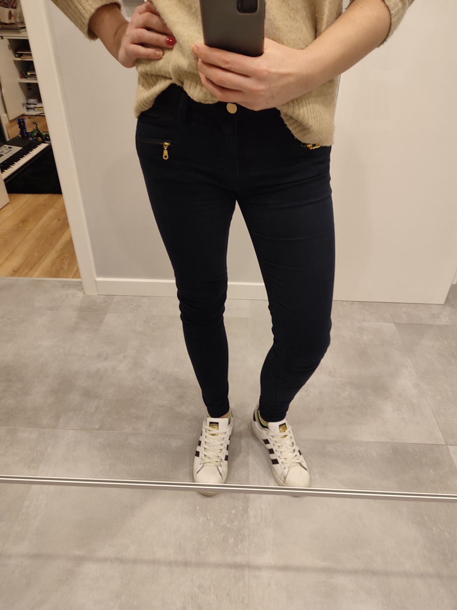 Granatowe spodnie River Island rozmiar 38 M
