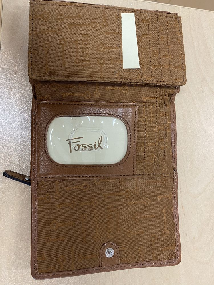 Portfel skórzany Fossil damski trifold vinrage