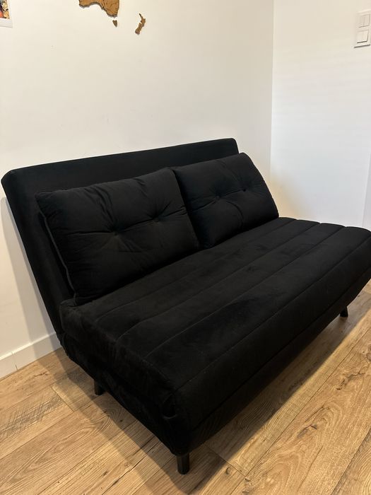 Fotel rozkładany / sofa jednoosobowa – czarny, nowoczesny design
