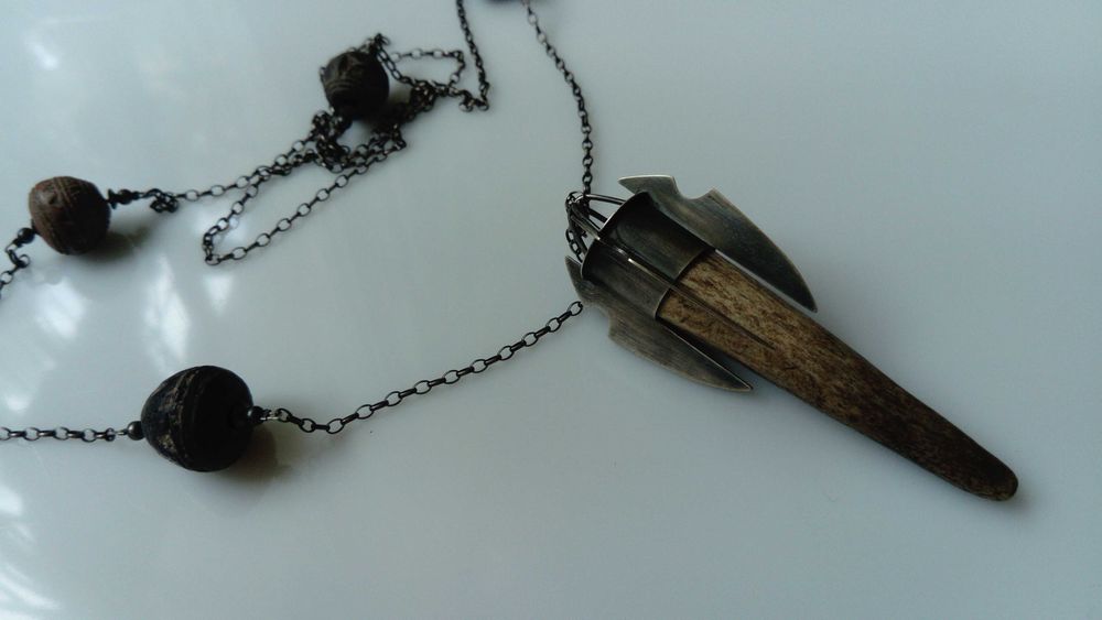 Dziki srebrny naszyjnik "VIKING"