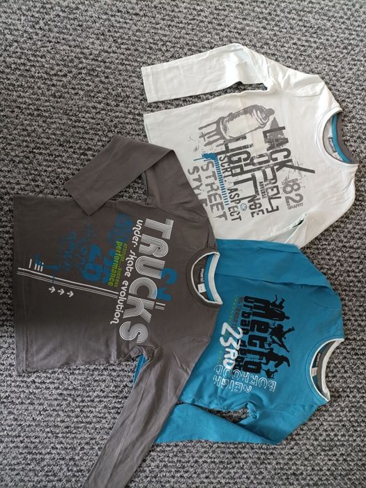 Zestaw 3szt T-shirtów z długim rękawem dla chłopca pepperts roz122/128