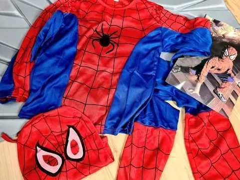 Spiderman super bohater przebranie strój dla dzieci komplet roz.L