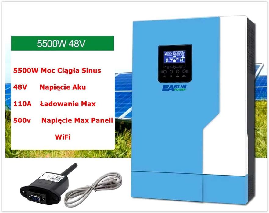 Inwerter Hybrydowy SML III 5.5KW-WIFI, pracuje bez Aku lub Aku 48V