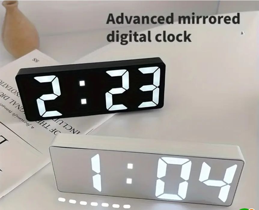 Електронний настільний годинник з будильником і термометром