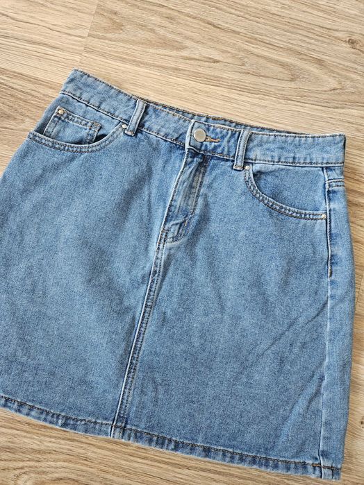 Spódnica krótka mini jeans dżinsowa niebieska klasyczna basic M L