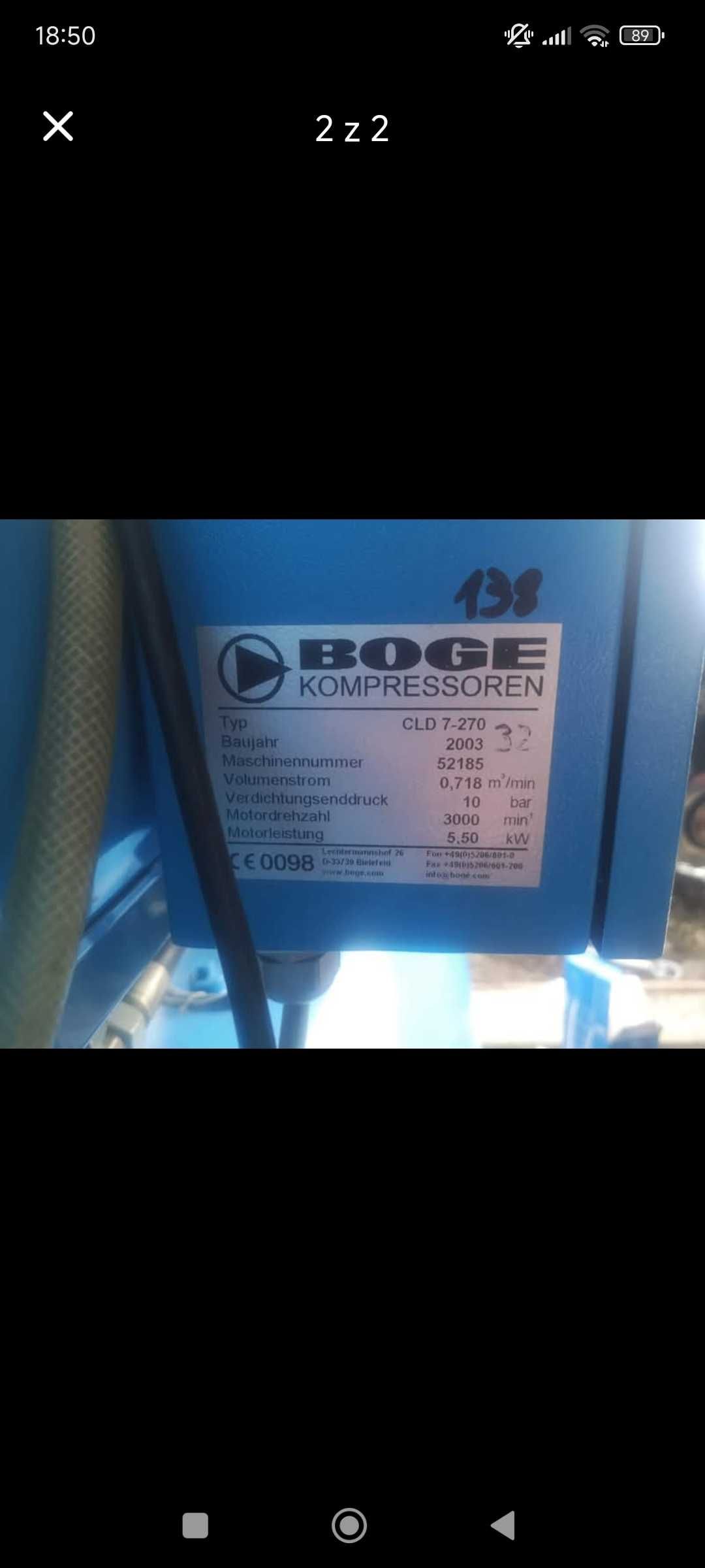 Kompresor śrubowy boge CL7