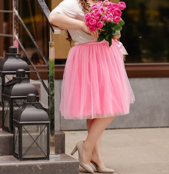 Розовая юбка из фатина