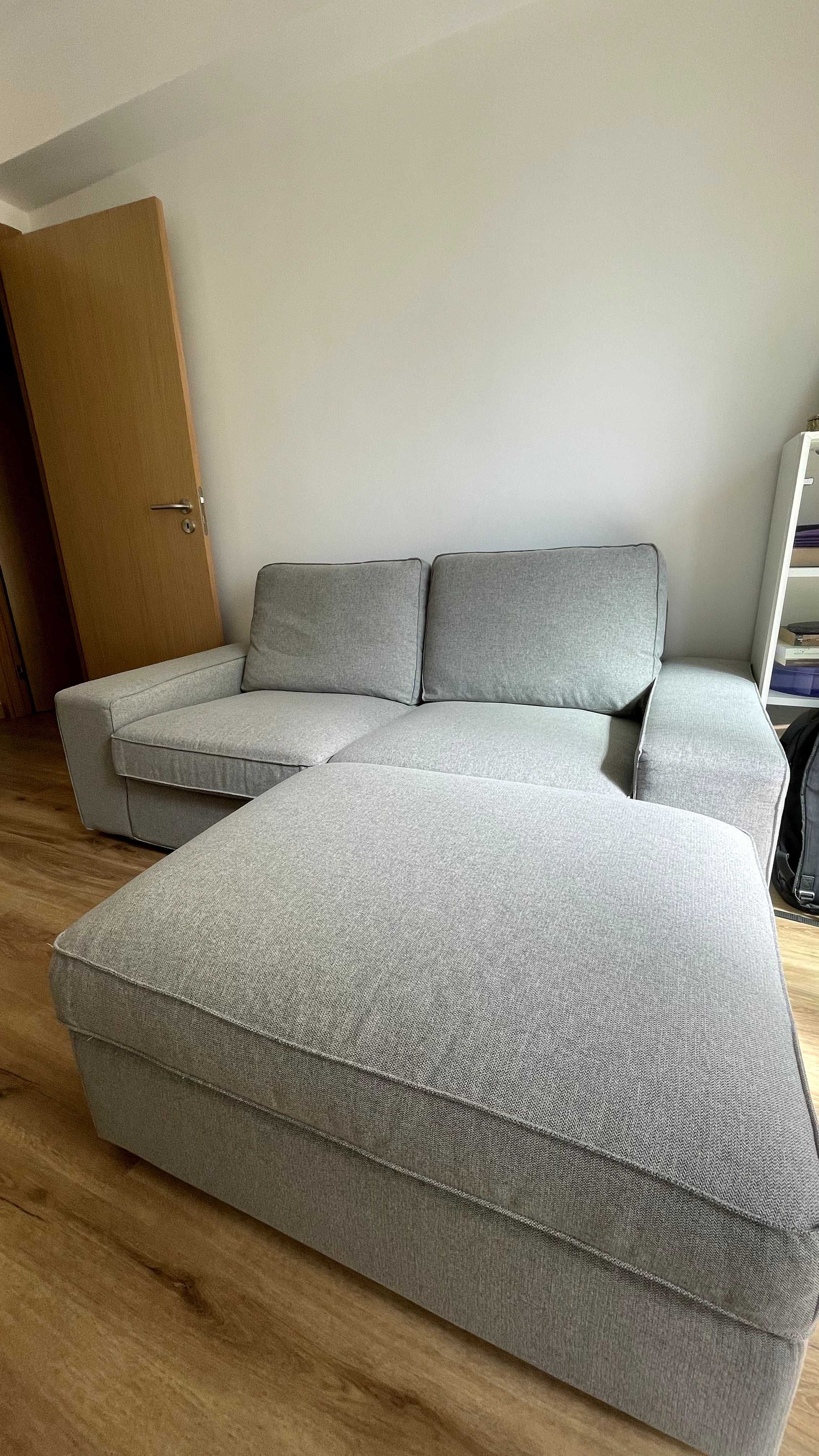 Pousa-pés IKEA KIVIK com Arrumação Tibbleby Bege/Cinzento - Como Novo!