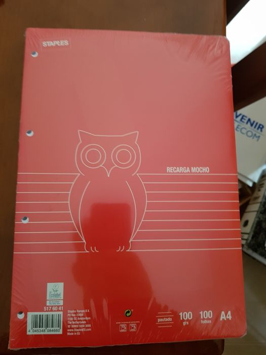 Recargas de papel quadriculado e de linhas