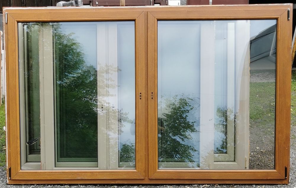 Okno okna złoty dąb PCV 144x142,148x142,147x144,197x134