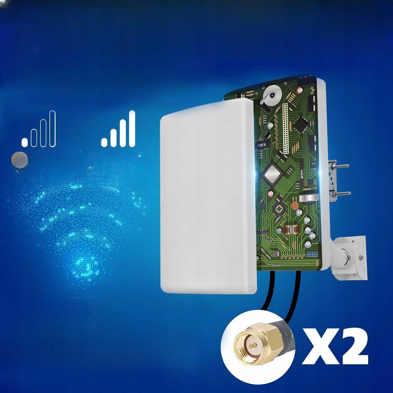 Maswell 4G LTE Antena zewnętrzna, 2X2 MIMO, 10dBi 700 - 2700MHz