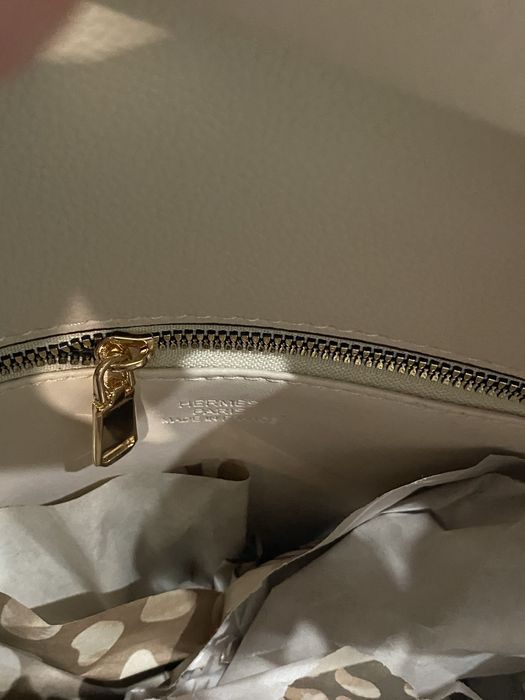 Сумка hermes birkin 30 см бежева/чорний