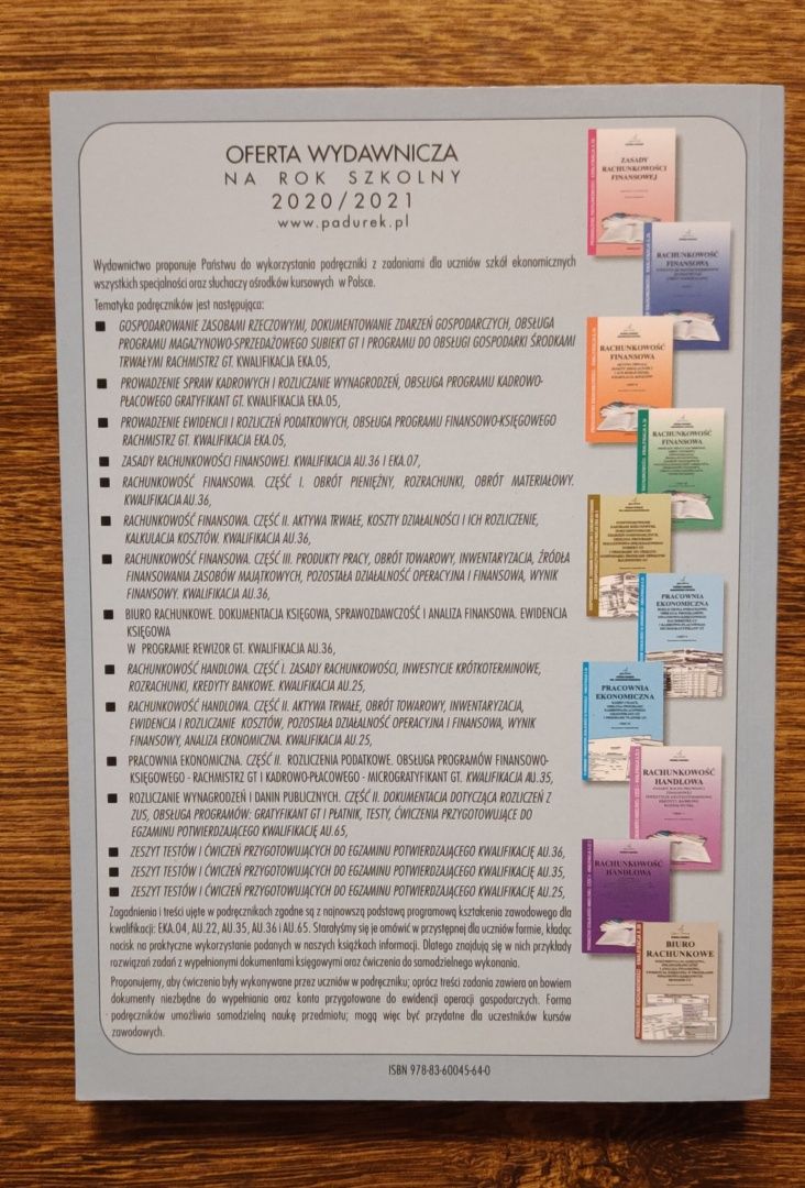 Prowadzenie ewidencji i rozliczeń podatkowych rachmistrz EKA.05 Padure