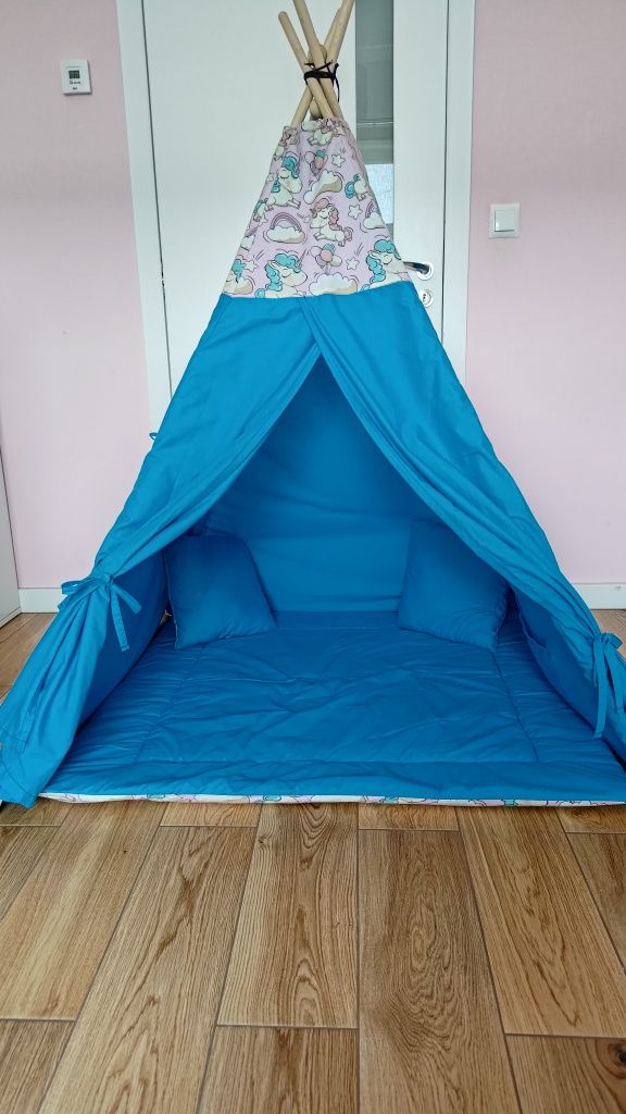 Namiot wigwam dla dzieci tipi dwukolorowy stan bdb
