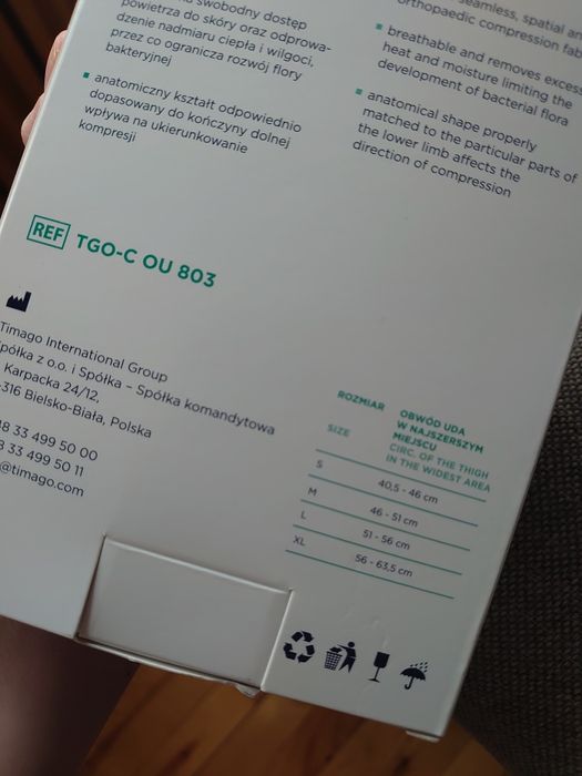 Medyczna opaska uciskowa na udo