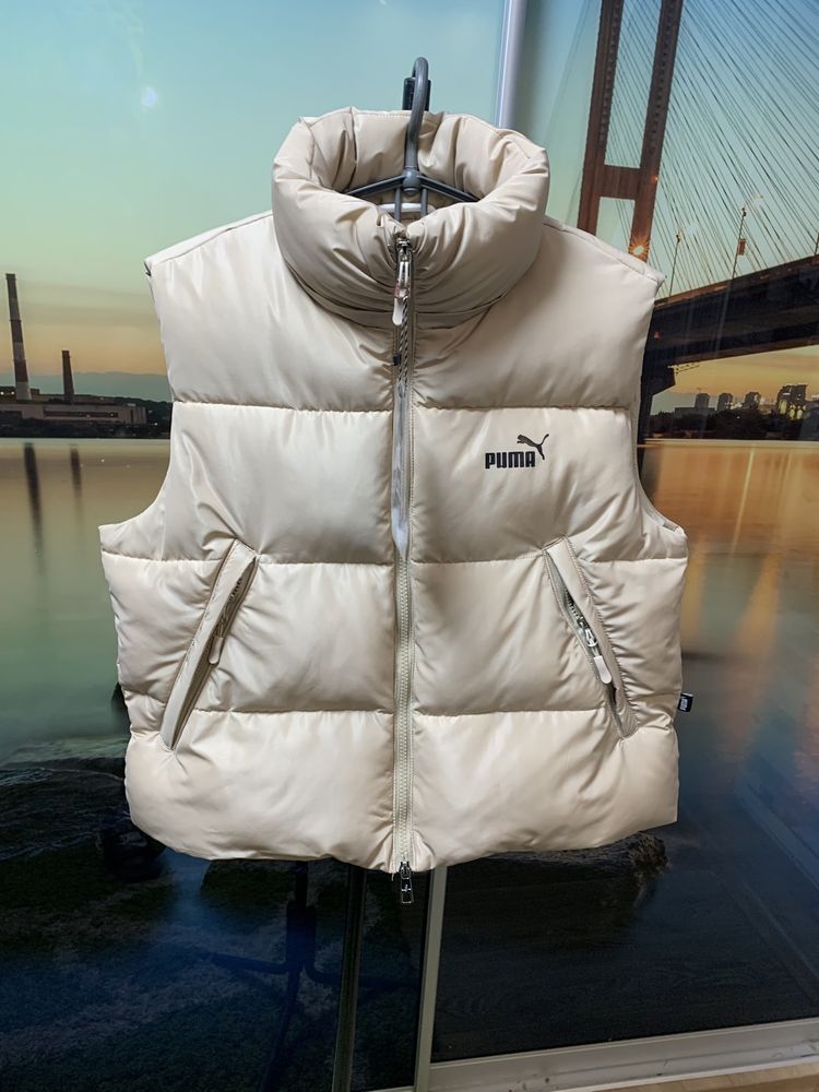 Пуховой Жилет  Безрукавка PUMA  98-152 ростЖенский Р XS-XXL,