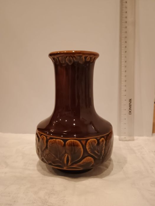 Wazon brązowy ceramiczny nr 12 polski PRL