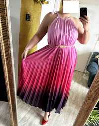 Sukienka maxi ombre plisy 50 52 54