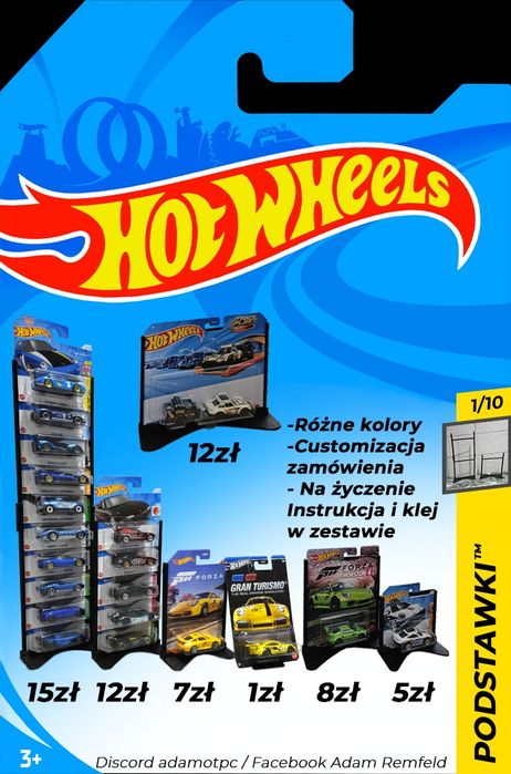 Podstawki na autka Hot Wheels / Matchbox w pudełkach