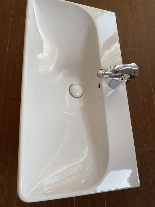 Umuwalka ceramiczna KOŁO + bateria + korek ceramiczny