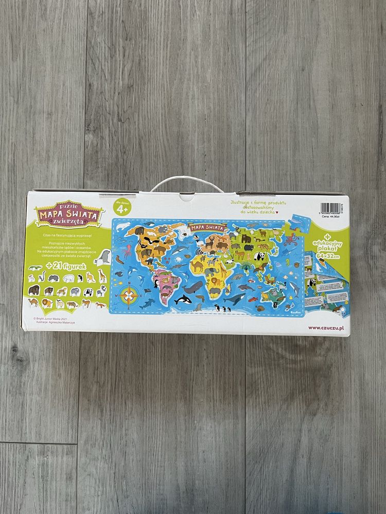 Puzzle Czuczu 4+ Mapa Świata zwierzęta