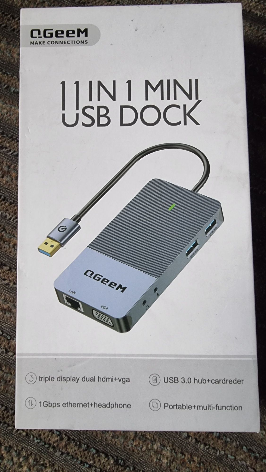 Stacja dokująca HUB display Link LAN USB 3.0  SD/TF