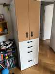 Szafa Ikea SMASTAD/PLATSA Szafa biały/korek z 4 szufladami, 60x42x181