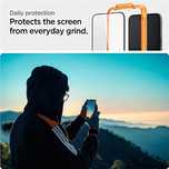 Szkło hartowane Spigen ALM Glass FC na iPhone 15 Pro Max - czarne 2 sz