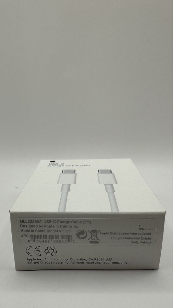 Oryginalny Kabel Type C - Type C 100 W 2 M Bialy Iphone /Macbook/Ipad