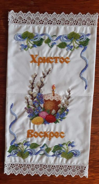 Вишитий рушник на кошик