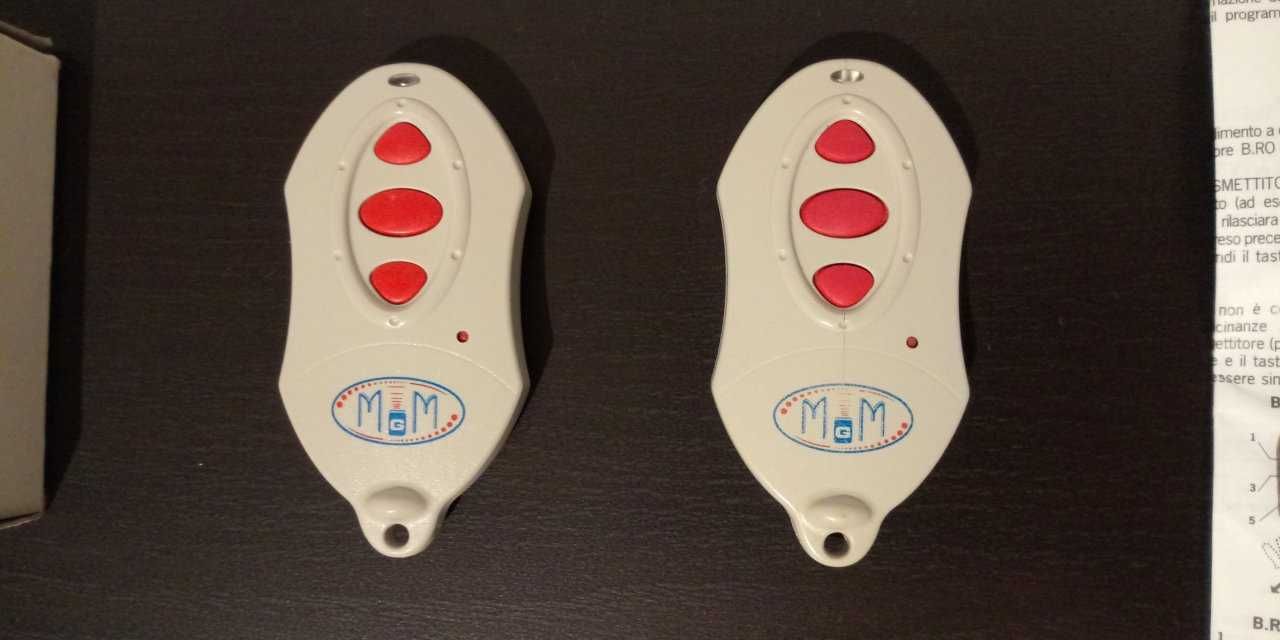 2 Comandos de abertura de Portões de Garagem - 3 botões - 433,92 MHz