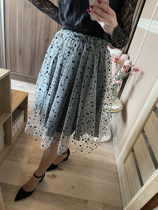 Cocomore rozkloszowana spódniczka grochy