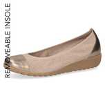 Balerinki beż + złoto Caprice R; 36,37,38,39,40,41,