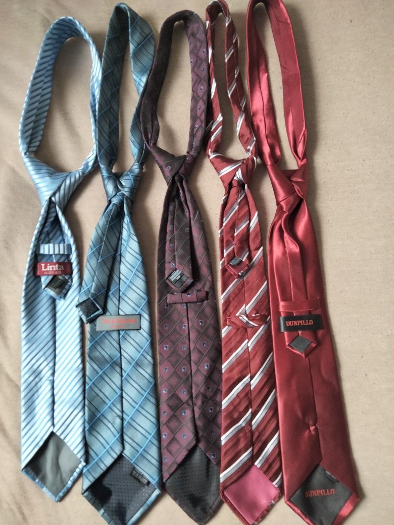 Krawat męski czerwony,bordo, niebieski