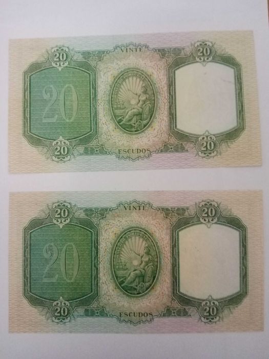 2 Notas 20 escudos 1954 e 1959.