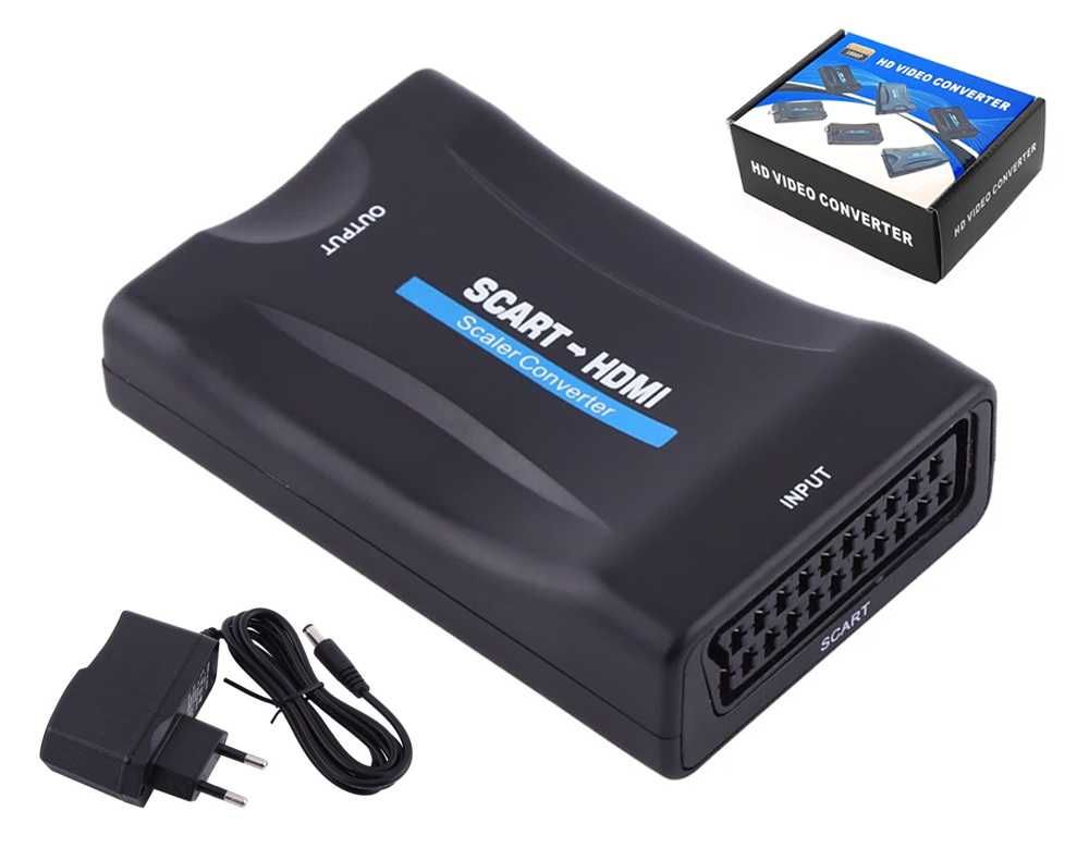 Adapter Konwerter SCART EURO do HDMI   HDMI do SCART MHL