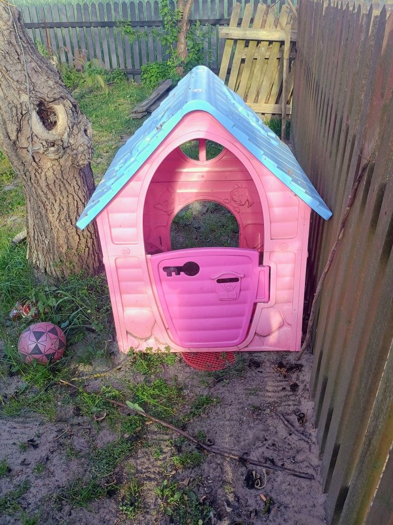 Domek ogrodowy dla dzieci plastikowy różowy niebieski