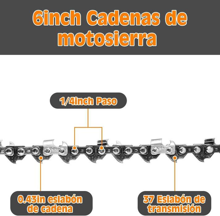 4 correntes mini moto-serra portátil - 6 polegadas