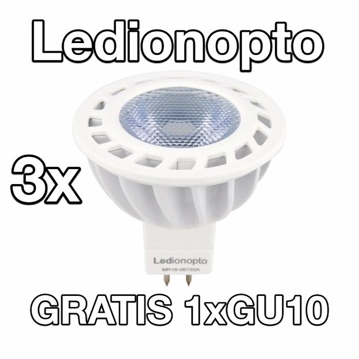 ZESTAW 4 szt. żarówka LED Ledionopto MR16 3W biała ciepła 3000K GU10