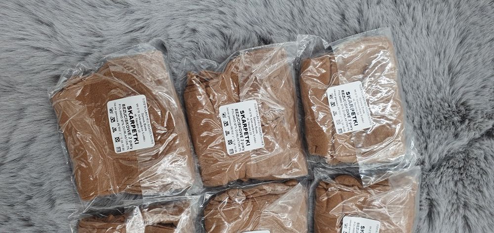 12x skarpetki damskie bezuciskowe pończosznicze rajstopowe opal