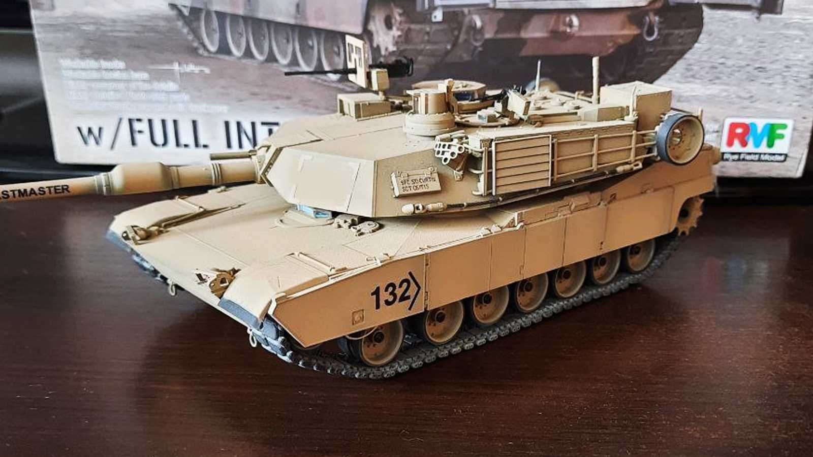 Модель танка в сборе Abrams M1A2, 1:35 масштаб, Rye Field Model