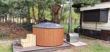 Balia ogrodowa całoroczna 2m, piec zewnętrzny, hot tub, wanna ogrodowa