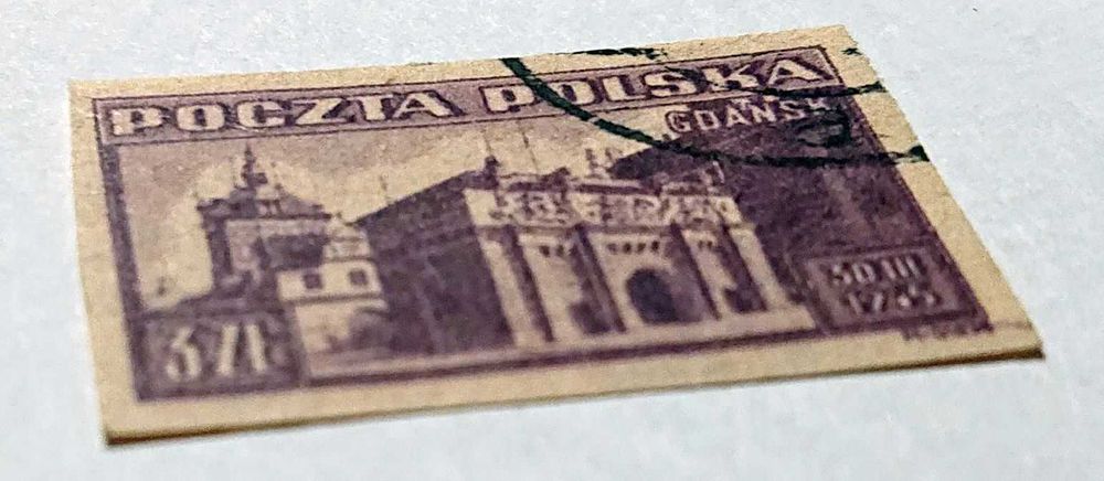 Znaczek pocztowy nr 379- 3 ZŁ - Gdańsk - 1945 rok