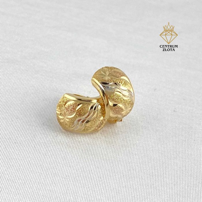 Śliczne ZŁOTE kolczyki diamentowane zdobienie PRÓBA 333 (8K)