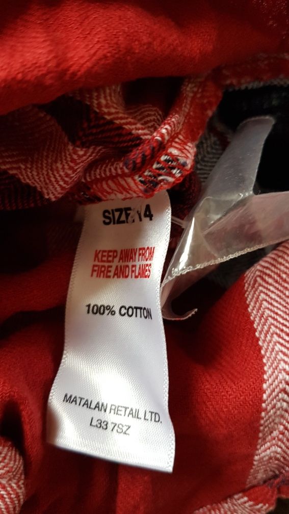 Koszula czerwona w kratę matalan 38